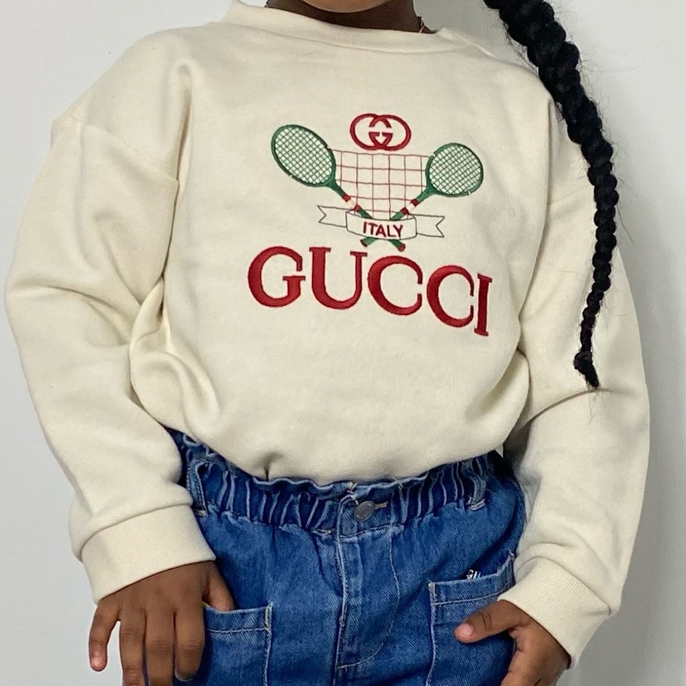 Gucci Ivory Sweatshirt with Tennis Motif